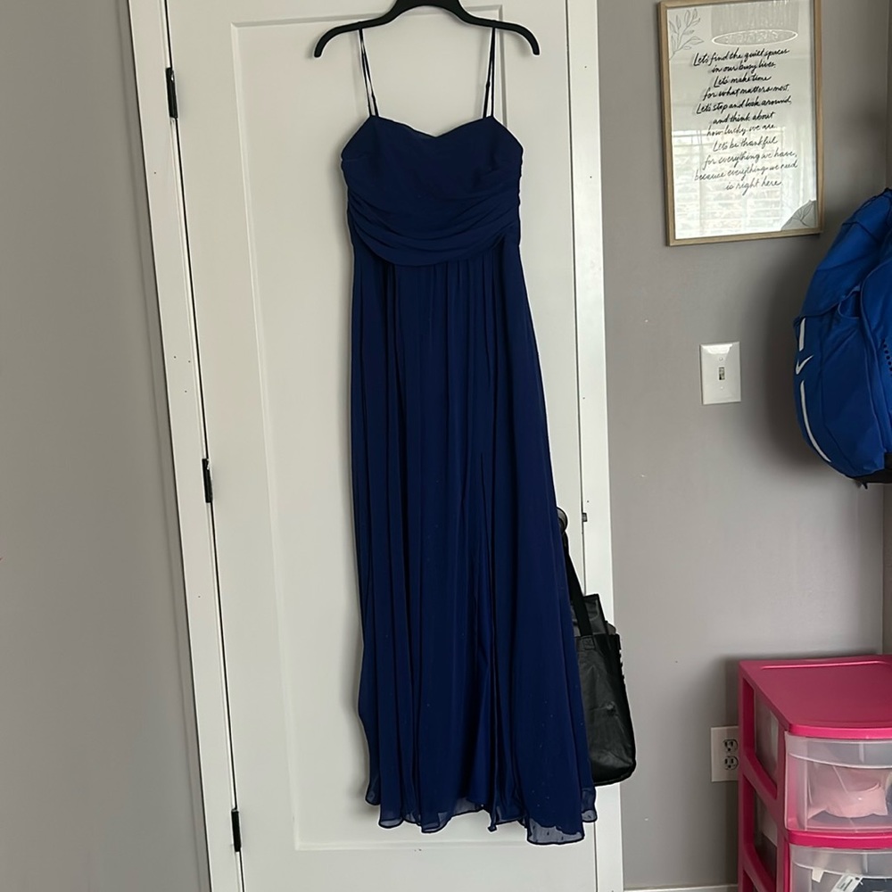 navy blue prom dress